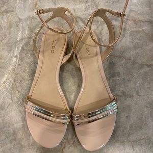 ALDO gold ankle strap sandals